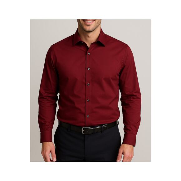 Men's Express Burgundy Button Down Shirt - Picture 1 of 5